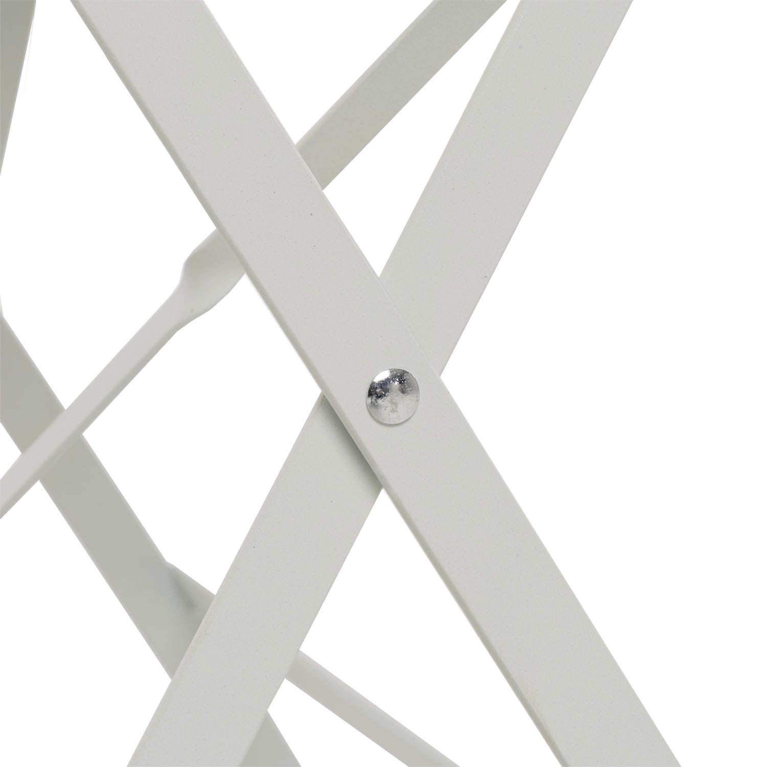 VESTIAMO CASA GIARDINO - Set giardino Bistrot tavolo 60x60 cm e 2 sedie pieghevoli in acciaio Bianco